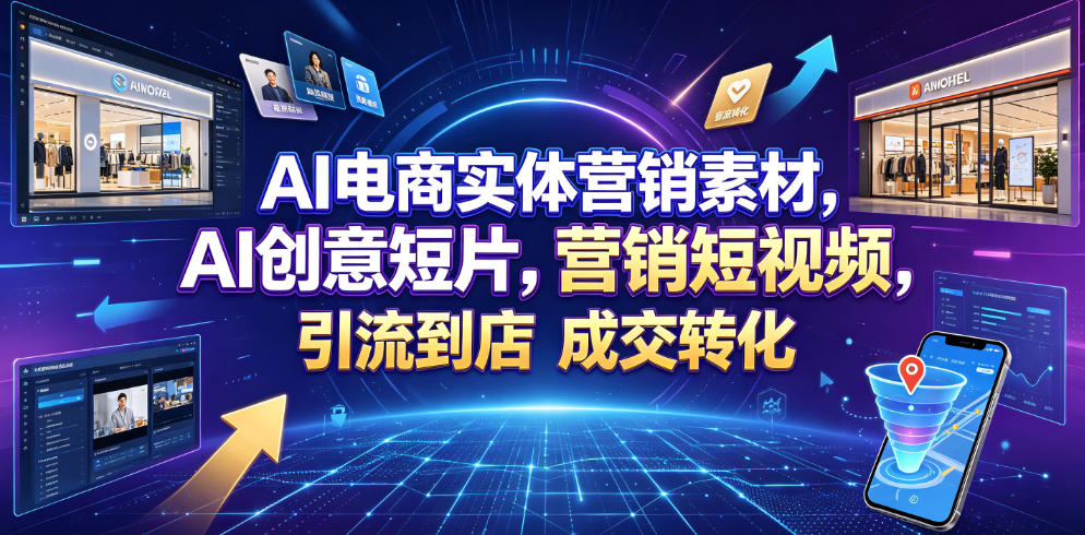 AI电商实体营销素材，AI创意短片，高效打造营销短视频，轻松引流到店，稳定提升门店客流与成交转化-hl998