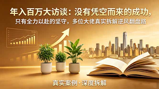 年入百万大访谈-更新：没有凭空而来的成功，只有全力以赴的坚守，多位大佬真实拆解逆风翻盘路-hl998