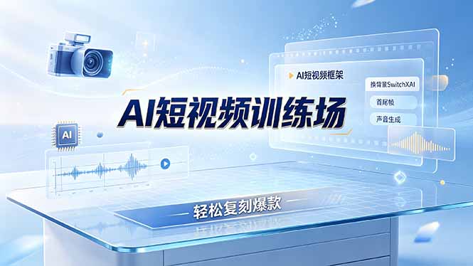 老陈AI短视频训练场:AI短视频框架+换背景SwitchXAI+首尾帧+声音生成,轻松复刻爆款-hl998