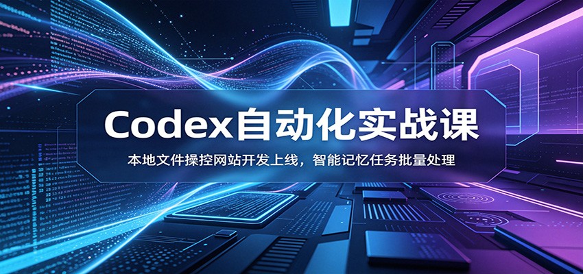 Codex自动化实战课：本地文件操控网站开发上线，智能记忆任务批量处理-hl998