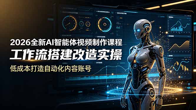 2026全新AI Codex智能体视频制作课程，工作流搭建改造实操，低成本打造自动化内容账号-hl998