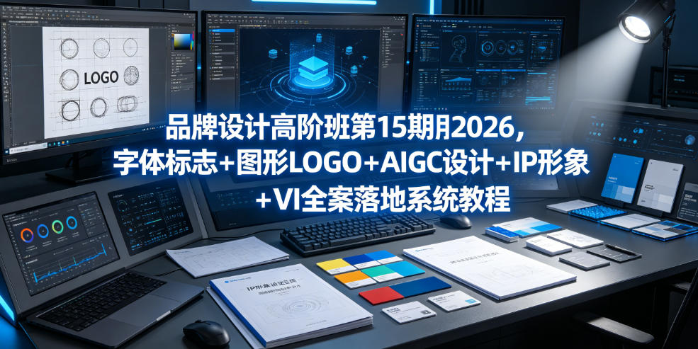 品牌设计高阶班第15期2026，字体标志＋图形LOGO＋AIGC设计＋IP形象＋VI全案落地系统教程-hl998