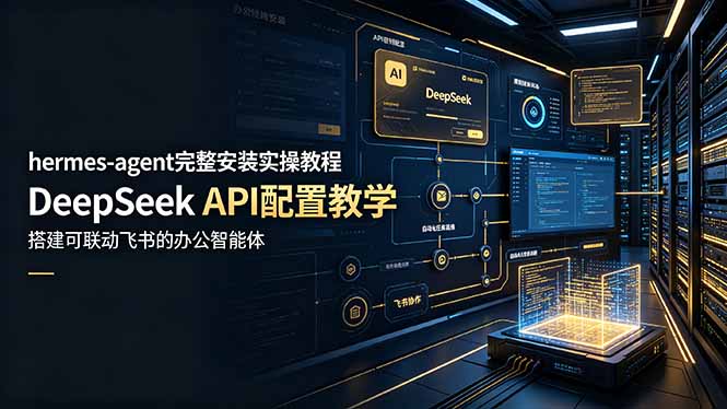 hermes-agent完整安装实操教程，DeepSeek API配置教学，搭建可联动飞书的办公智能体-hl998
