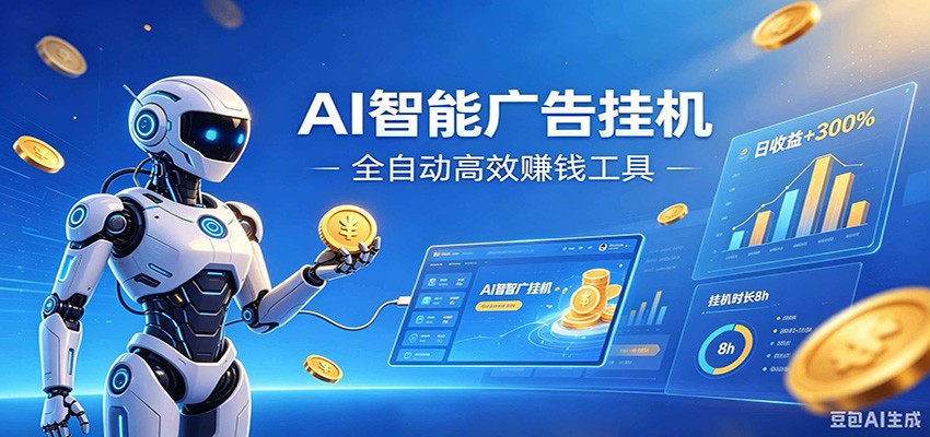 AI智能广告挂机，小白轻松上手，在家自动赚收益-hl998