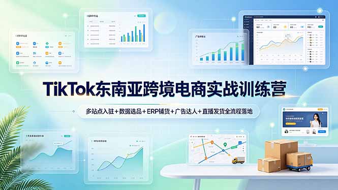 TikTok东南亚跨境电商实战训练营：多站点入驻+数据选品+ERP铺货+广告达人+直播发货全流程落地-hl998