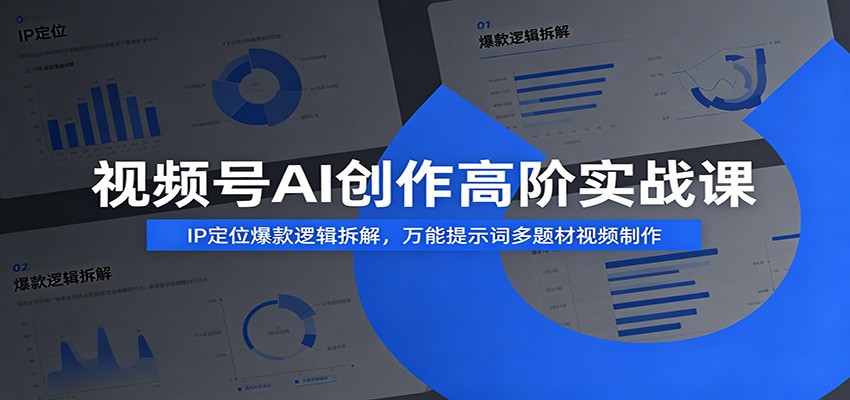 视频号AI创作高阶实战课：IP定位爆款逻辑拆解，万能提示词多题材视频制作-hl998