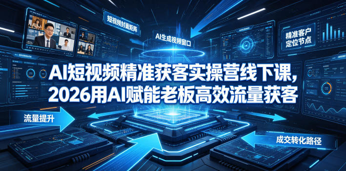 AI短视频精准获客实操营6月10-14号线下课，2026用AI赋能老板高效流量获客-hl998