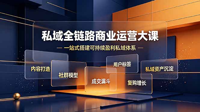 私域全链路商业运营大课，内容打造社群模型成交漏斗，一站式搭建可持续盈利私域体系-hl998