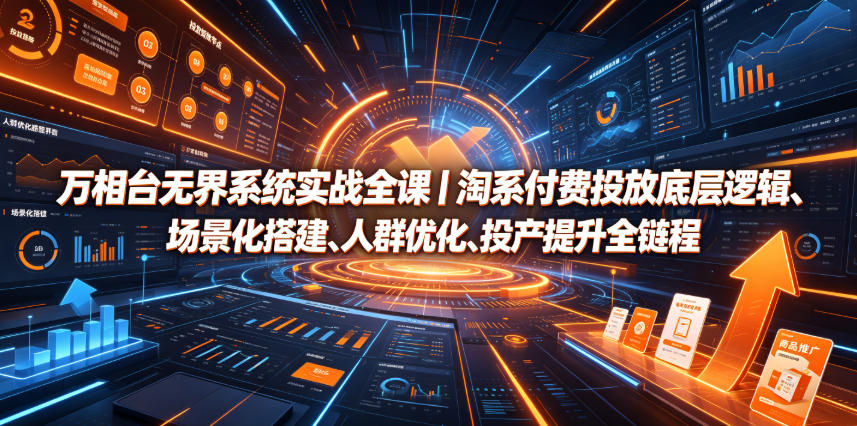 万相台无界系统实战全课｜淘系付费投放底层逻辑、场景化搭建、人群优化、投产提升全链路运营教程-hl998