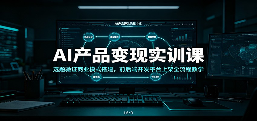 AI产品变现实训课：选题验证商业模式搭建，前后端开发平台上架全流程教学-hl998