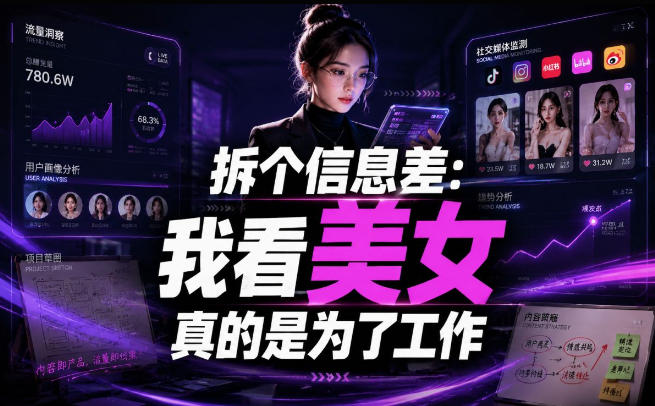 【理直气壮】我给看美女找了一个非常恰当的理由，信息差项目-hl998