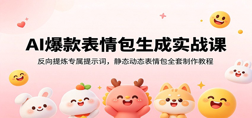 AI爆款表情包生成实战课：反向提炼专属提示词，静态动态表情包全套制作教程-hl998