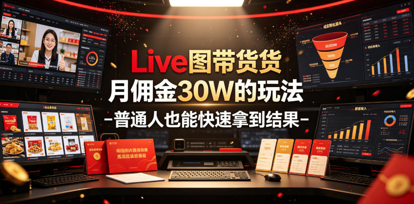 Live图带货月佣金30W的玩法-普通人也能快速拿到结果-hl998
