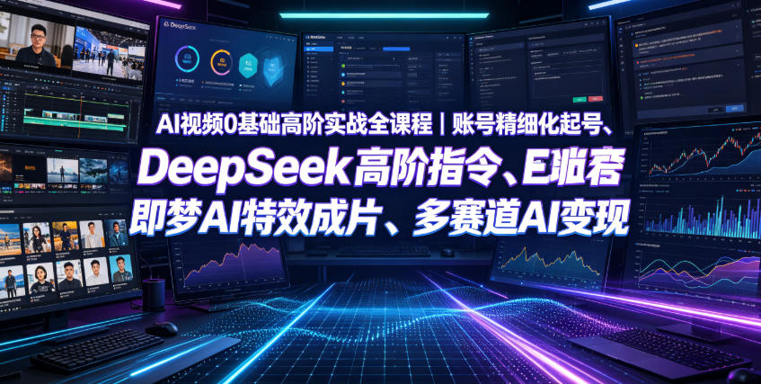 AI视频0基础高阶实战全课程｜账号精细化起号、DeepSeek高阶指令、即梦AI特效成片、多赛道AI短视频量产变现-hl998