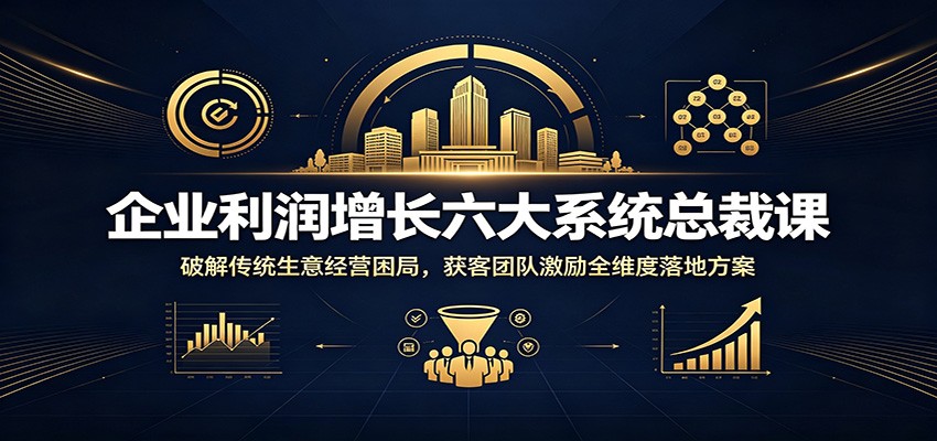 企业利润增长六大系统总裁课：破解传统生意经营困局，获客团队激励全维度落地方案-hl998