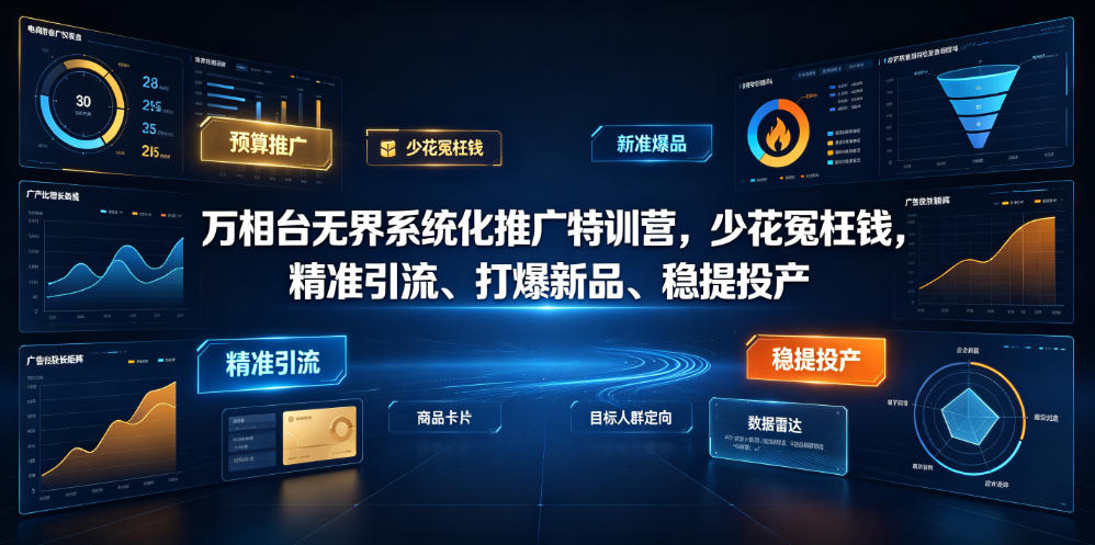 万相台无界系统化推广特训营VI0.0，少花冤枉钱，精准引流、打爆新品、稳提投产(全程录音+字幕)-hl998