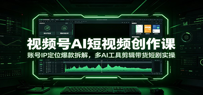 视频号AI短视频创作课：账号IP定位爆款拆解，多AI工具剪辑带货短剧实操-hl998