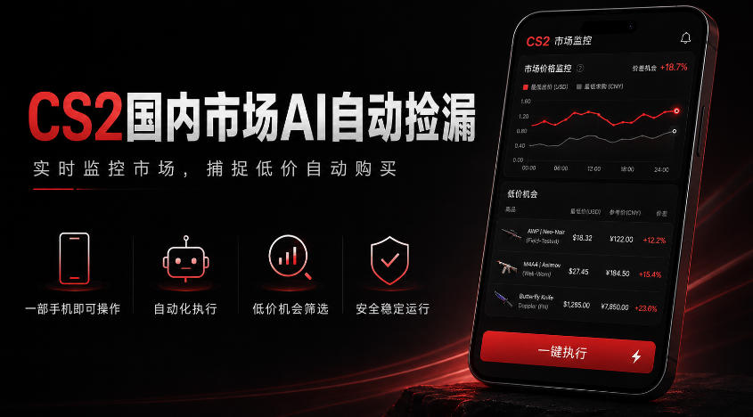 游戏市场AI自动监控，实时检测差价捡漏，简单轻松，日入300+【揭秘】-hl998