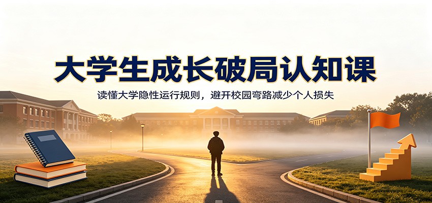 大学生成长破局认知课：读懂大学隐性运行规则，避开校园弯路减少个人损失-hl998