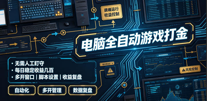 电脑全自动游戏打金，无需人工盯守，每日稳定收益几百！【揭秘】-hl998