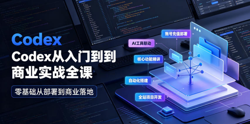 Codex从入门到商业实战全课｜账号充值部署、AI工具联动、核心功能精讲、自动化搭建、全站项目开发零基础教程-hl998