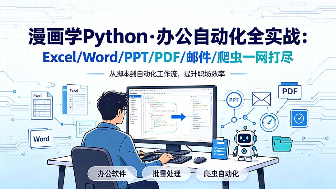 漫画学Python·办公自动化全实战：Excel/Word/PPT/PDF/邮件/爬虫一网打尽-hl998