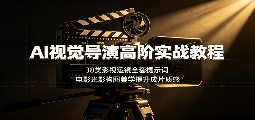 AI视觉导演高阶实战教程：38类影视运镜全套提示词，电影光影构图美学提升成片质感-hl998