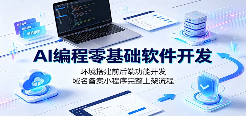 AI编程零基础软件开发：环境搭建前后端功能开发，域名备案小程序完整上架流程-hl998