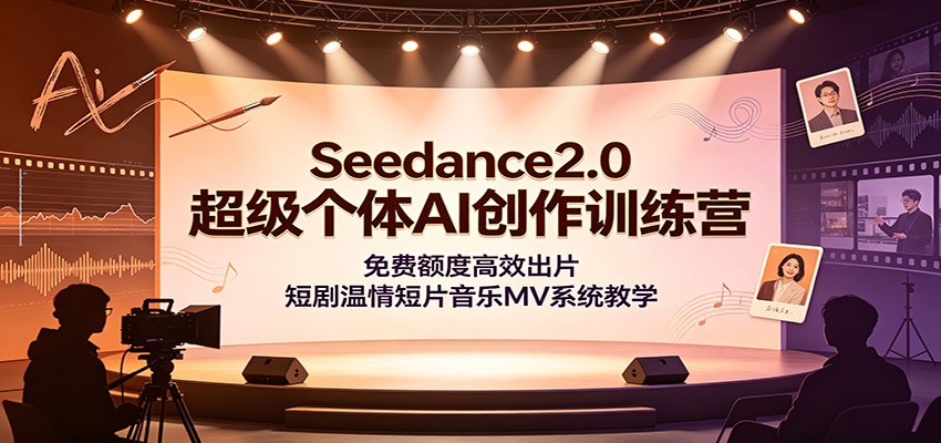 Seedance2.0超级个体AI创作训练营：免费额度高效出片，短剧温情短片音乐MV系统教学-hl998