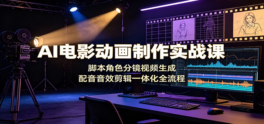 AI电影动画制作实战课：脚本角色分镜视频生成，配音音效剪辑一体化全流程-hl998