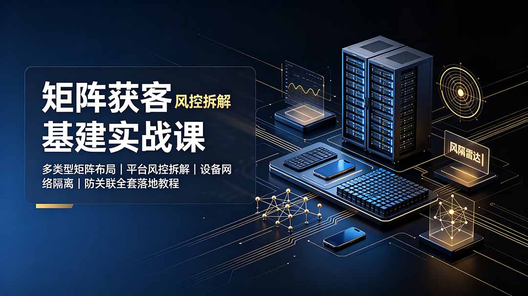 矩阵获客基建实战课：多类型矩阵布局｜平台风控拆解｜设备网络隔离｜防关联全套落地教程-hl998
