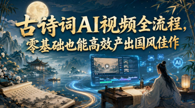 古诗词AI视频全流程，零基础也能高效产出国风佳作-hl998