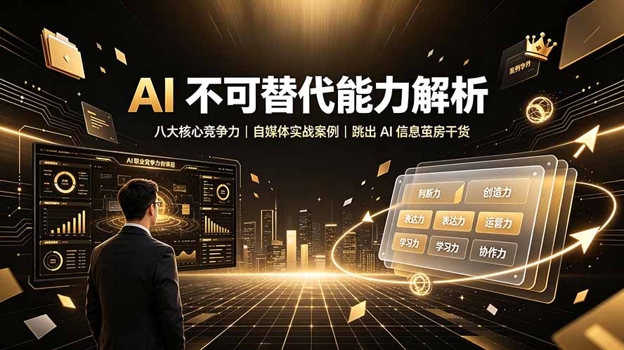 付费文章：AI 不可替代能力解析▸八大核心竞争力｜自媒体实战案例｜跳出 AI 信息茧房干货-hl998