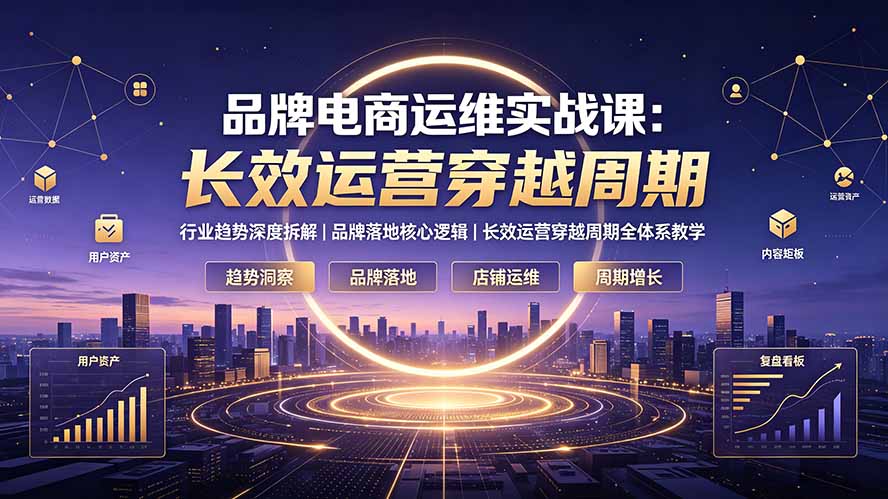 品牌电商运维实战课：行业趋势深度拆解｜品牌落地核心逻辑｜长效运营穿越周期全体系教学-hl998