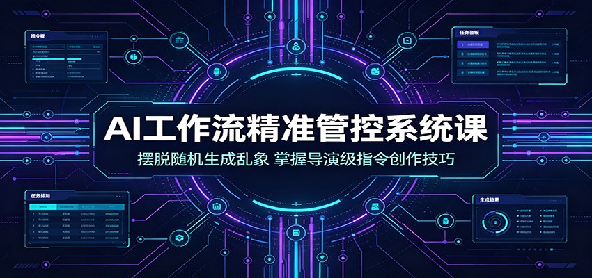 AI工作流精准管控系统课：摆脱随机生成乱象，掌握导演级指令创作技巧-hl998