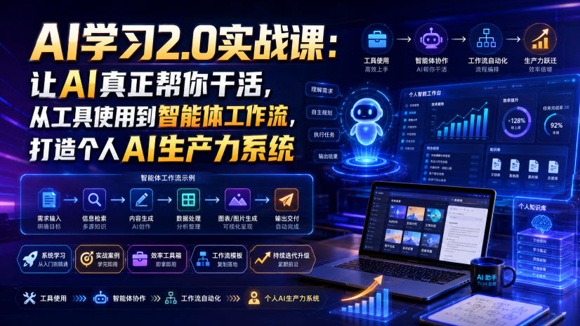 AI学习2.0实战课：让AI真正帮你干活，从工具使用到智能体工作流，打造个人AI生产力系统-hl998