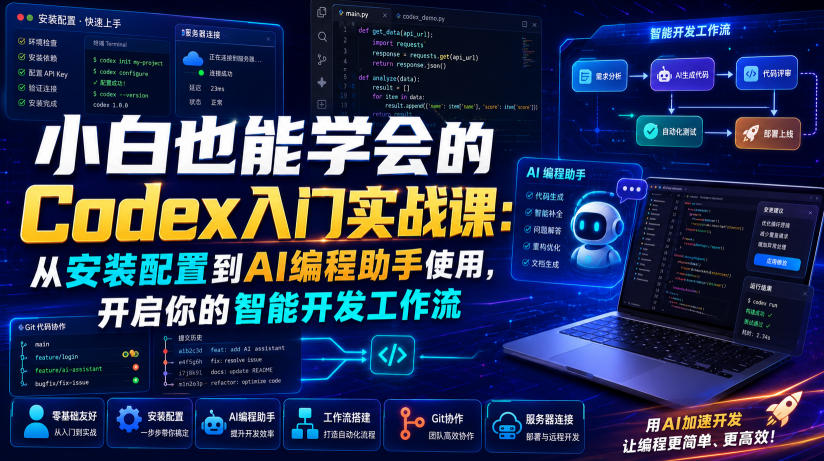 小白也能学会的Codex入门实战课：从安装配置到AI编程助手使用，开启你的智能开发工作流-hl998