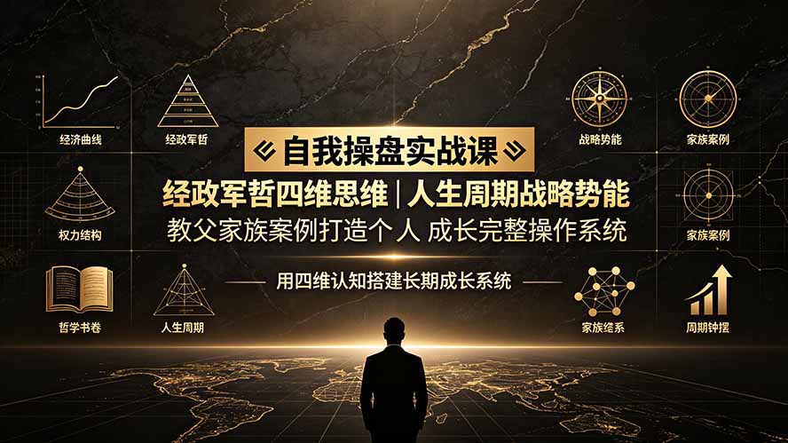 自我操盘实战课：经政军哲四维思维｜人生周期战略势能｜教父家族案例打造个人成长完整操作系统-hl998