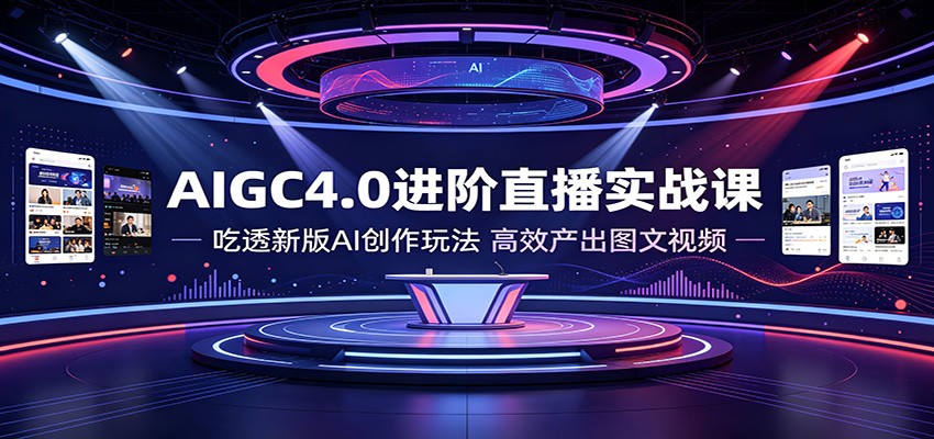 AIGC4.0进阶直播实战课：吃透新版AI创作玩法，高效产出图文视频-hl998